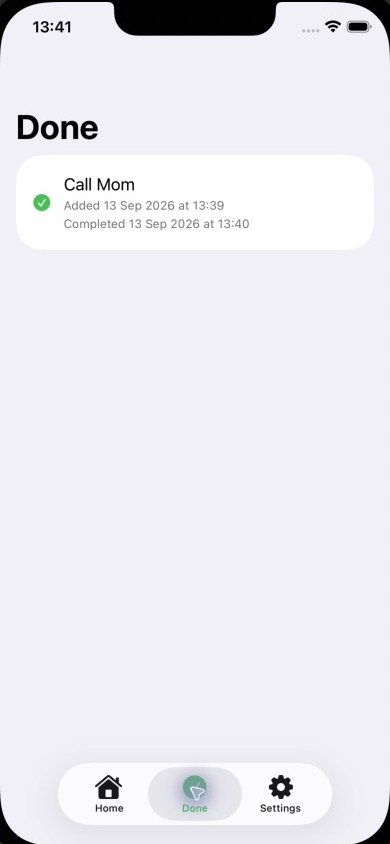 GetDone completed-task history with added and completed times